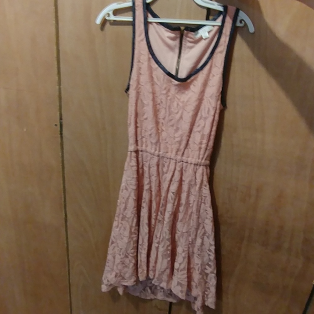 Pink lace cocktail dress